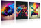 Hocadon 3x Spiel Wandbilder mit Rahmen 3D Moderne Bilder Wohnzimmer & Schlafzimmer Leinwandbilder Poster Set 30x40 Wanddeko