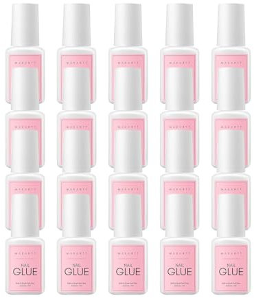 Makartt Nail Glue Extra Strong with Brush, 20PCS Acrylic False Nail Glue For Nail Tips or Broken Nails, Long Lasting Nail Adhesive Glue for Fake Nails Salon Use (20 * 7ml)