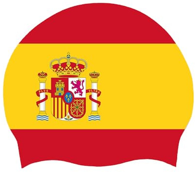 Gorro Baño con Bandera España Gorro Baño Novedoso para Cabello Largo Corto Gorros Natación Silicona Suave Gorros Natación para Piscina para Mujeres Hombres Adultos Jóvenes Unisex España