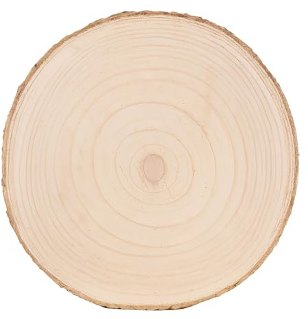 Träskivor 30 ~ 35 cm träskivor träloggskivor, runda trädskivor utan hål ca 20 mm tjocklek för gör-det-själv hantverk träskivor bröllop mittstycken jul dekoration trädskiva