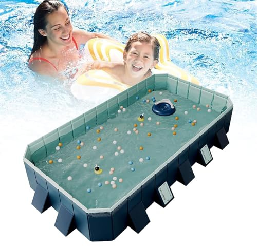 ZXINXIN Piscina para Perros Grandes, Piscina Infantil Robusta y Antideslizante para Perros, Piscina Plegable para Perros con válvula de Drenaje, Piscina para niños y Perros Grandes y pequeños 400cm
