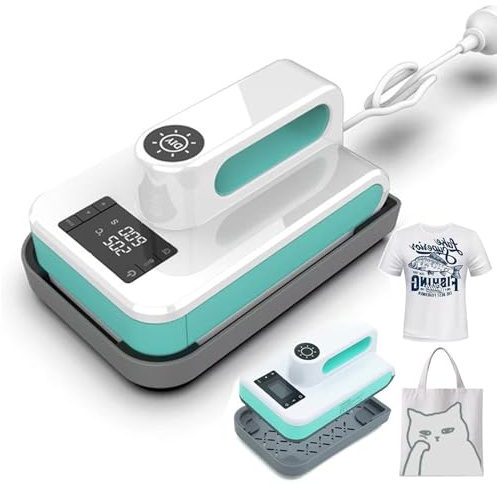 BoluDukNN Mini Prensa Térmica Portátil De 7,5 X 4,75 Pulgadas, Ideal para Sublimación Y Transferencia De Calor.Máquina Inteligente Y Fácil De Usar para Bolsas,Sombreros Y Proyectos De Bricolaje