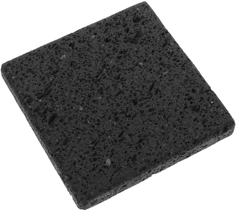 PRETYZOOM Ensemble de Barbecue en Pierre Volcanique Naturelle 10x10x1,5 Cm Gris, Poêle à Griller Coréenne Résistante la Chaleur pour Cuisson Saine et Polyvalente, Plaque pour Barbecue