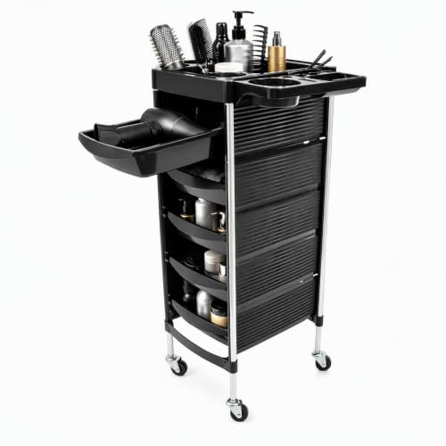 Chariot de coiffeur à 6 niveaux, 52,5 x 37 x 90 cm