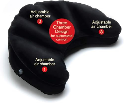 Air Meditator Inflatable Meditation Cushion and Travel Pillow – Meditate on Air in Total Comfort with Adjustable Three-Chamber Design for Enhanced Posture and Portability, Black
