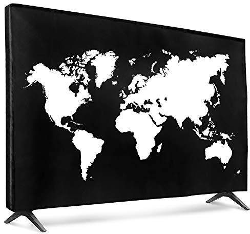 kwmobile Dust Cover for 65 TV - Flat Screen TV Protector - Travel Outline White/Black