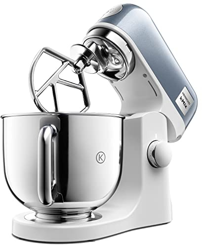 Kenwood kMix Stand Mixer ‎KMX760ABL for Baking, Stylish Kitchen Mixer with K-beater, Dough Hook and Whisk, 5 L Stainless Steel Bowl, Removable Splash Guard, 1000 W, Editions Blue