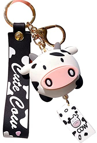 Stakee Kedschaines d'animaux en Silicone Vaches Mignonnes Keychains 3D Cartoon Cortes À Clés d'animaux Ferme Vachette Porte-clés pour Pendant