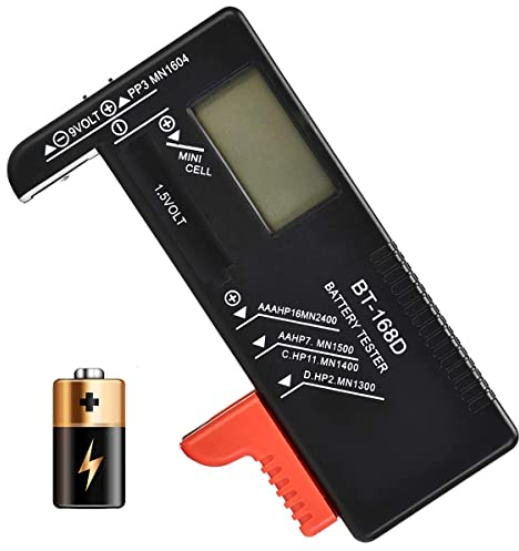 Treki LCD Comprobador de Pilas Digital Probador de Batería Universal Comprobador de Batería BT-168D Medidor de Pilas Tester Baterias Portátil Battery Tester para AA AAA C D 9V 3.7V 1.5V Pilas