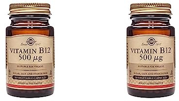 Solgar Vitamin B12 500 µg Vegetable Capsules - Pack of 100 - Easy to take Form - Support for Your Nervous System, Heart and Mind - Vegan