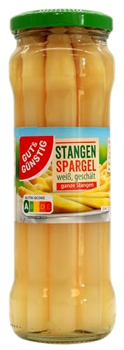 Gut & Günstig Stangenspargel weiß, geschält, 12er Pack (12x 205g)
