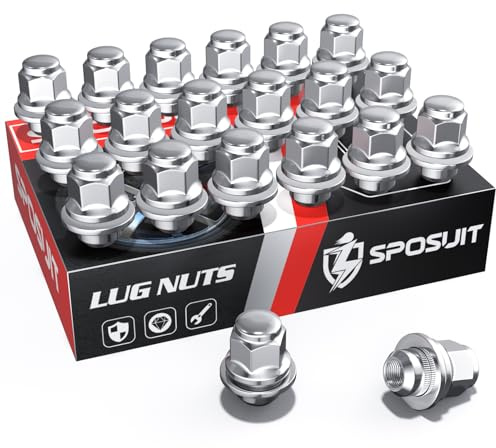 Sposuit M12x1.25 Lug Nuts - Replacement for 2002-2024 Nissan Altima, 1988-2023 Maxima, 2012-2024 Pathfinder, 2008-2023 Rogue - OEM Factory Style Mag Seat Chrome Lug Nut with Washer(20 Pcs)
