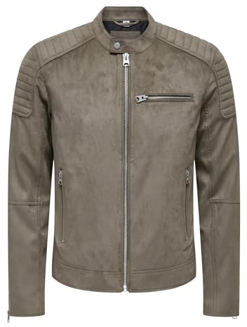 ONLY & SONS Onsgus Faux Suede Racer Jacket Otw Noos, Falcon, x_s, Falcon, x_s