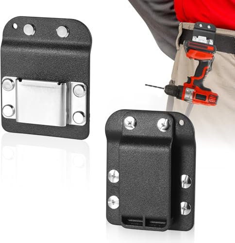 TranRantic Clip-on Werkzeug Gürtelclip, Bohrwerkzeugholster für Werkzeuggürtel, 304 Edelstahl Bithalter Gürtel für Akkubohrer, Maßband Schlagschrauber Werkzeuge