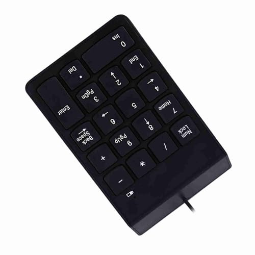USB Numeriskt Tangentbord Mini Numeriskt Tangentbord Numeriskt Tangentbord 18 Tangenter Tangentbord Laptop Desktop PC Pro Svart