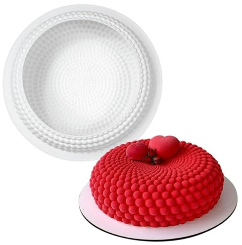 Mousse tårtformar rund pärldesign tårtform non-stick lätt frigöring tvättbar återanvändbar silikonform för bakning av bakverk, fransk efterrätt, formar för bakning, mousse