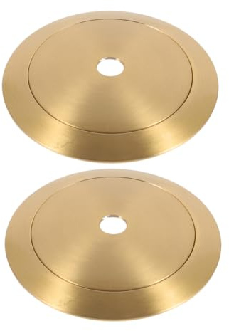 HOMSFOU 2pcs Replacement Lampshade Holder Threaded Brass Lampshade Retainer Ring Fit Ceiling Light Fixture Light Shade Reducer Ring