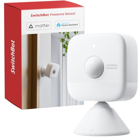 SwitchBot Smart mmWave Radar Motion Sensor, Bluetooth Presence Sensor with Dynamic Detection, Works with Alexa, HomeKit & Apple Home via SwitchBot Hub, 2-Year Battery Life