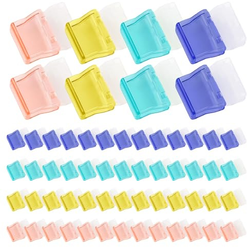 UMCHU Pack of 60 Clam Clip, Documents Book Corner Clips, File Bag Clip, Transparent Binder Clips, Small Retaining Clips for Fixing Loose Leaf Paper Desk Office Home School