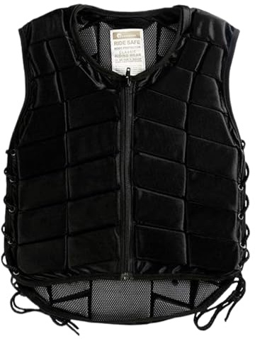 Chaleco para Montar a Caballo, Chaleco para Montar a Caballo, protección de Seguridad, Armadura de absorción de Impactos con Cremallera, Correa Ajustable, Ecuestre Suave y Transpirable para exteriore