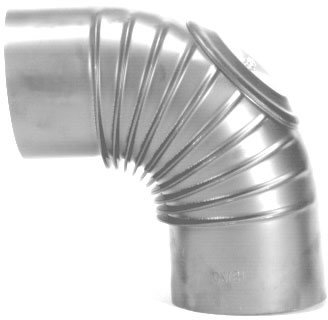 FIREFIX FAL Bogen 90°, starr, mit Reinigungstür, ø 110 mm - Ofenrohre aus Stahlblech, 0,6 mm stark, innenliegend gemufft, Längen lasergeschweißt, Silber