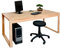 moebel-eins Office Four Schreibtisch, Material Teilmassiv, Kernbuche teilmassiv