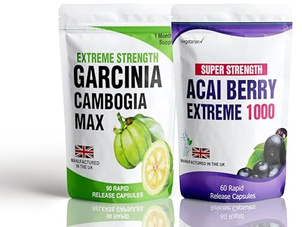 90 Garcinia Cambogia 60 Acai Berry Extreme Weight Loss Slimming Diet Pills Free Meal Plan Dieting Tips 2 Bottles