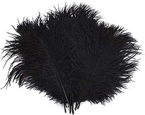 10Pcs Straußenfedern 12-14Inch (30-35cm) Für Haus Hochzeitsdekoration bietet (Schwarz)