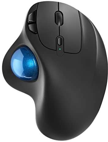 Nulea M501 Kabellose Trackball Maus, Wiederaufladbare Ergonomische Maus, Präzises und Reibungsloses Tracking, 3-Geräte-Verbindung (Bluetooth oder 2,4G USB-Empfänger), Kompatibel für Mac, Windows.