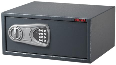 SIGMA KSF4335 - Cassaforte elettronica con pin, cassetta di sicurezza con blocco antimanomissione, cassaforte in acciaio, cassaforte da parete, cassaforte, cassaforte, cassaforte, 43 x 20 x 74 cm, 11