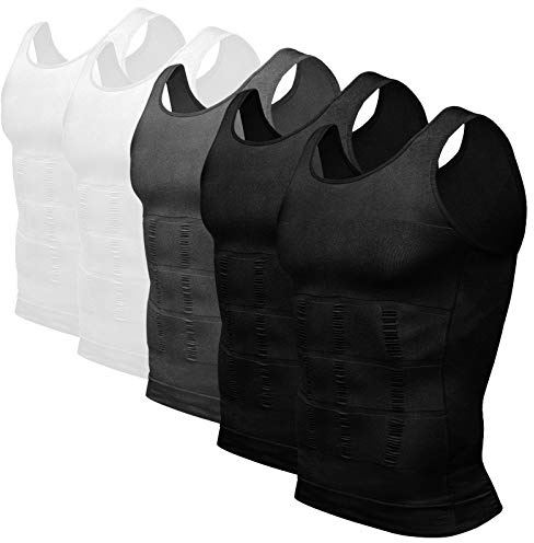Odoland Lot de 5 débardeurs de compression thermiques pour homme
