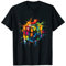 Retro Geschenk Ideen schmelzender Würfel Gift 70er 80er 90er Unisex-Erwachsene und Kinder Schwarz T-Shirt S Klassische Passform Kurzarm Crew Neck Polyester 100% Imported Retro-Dice-T-Shirt