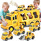 KukuFun Camion de Construction pour Les Enfants, garçons et Filles, 1 2 3 4 5 6 Ans, 5 en 1 Camion pour Les garçons de 1 à 3 3-5 Ans, Jouets pour garçon, Cadeau de Noël et d'anniversaire.