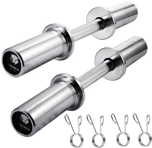16 Olympic Dumbbell Handle Pair - Solid Adjustable Dumbbell Bars With Spring Collars 2'' Can Load(150LB/350LB), Suitable For Home Gym Exercise