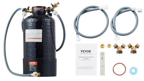 VEVOR Avjoniserat vattensystem för biltvätt, med bärbar TDS-mätare, fläckborttagningsfilter med dubbelt utloppsläge, lämplig för bilar, fritidsfordon, Φ 234,5 x 492 mm