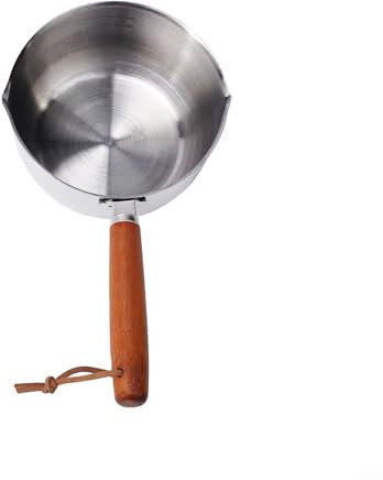 JGmotorfi Pentola per olio caldo in acciaio inox, pentola piccola per salsa piccante, pentola per burro da cucina per gas, stufe elettriche, con foro per manico, facile da appendere, facile da pulire