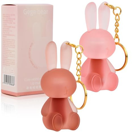 2 Rouges Lèvres Liquides Mats Waterproof - Porte-clés Velvet Lip Glaze 2 en 1 Lapin - Rouge Lèvres Maquillage Longue Tenue Anti-adhérent - Effet Velours et Hydratation pour Toutes Occasions