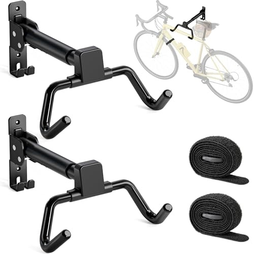 monTEK Lote de 2 Soportes De Pared Bicicleta Plegables, Carga Máx 30 Kg