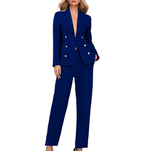 Costume Femme Élégant Curvy Formelle Complet Blazer Business Couleur Unie Léger Vestes Et Pantalons Mode Mariages Et Fêtes Tailleur Outfits Travail Bureau Manches Longues Combinaison de Cérémonie