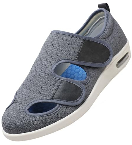 CVFOMBN Unisex Erwachsene Hausschuhe,Verstellbare Gesundheitsschuhe Verbandschuhe bei geschwollene Füße Reha-Schuhe Ödeme Hausschuhe,Grey,40