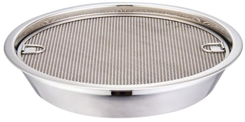 Sewroro Colador Metálico Para Cocina Rejilla De Malla Fina y Bandeja Separada Para Frutas y Verduras Fácil De Limpiar 10.43x10.43 Cm