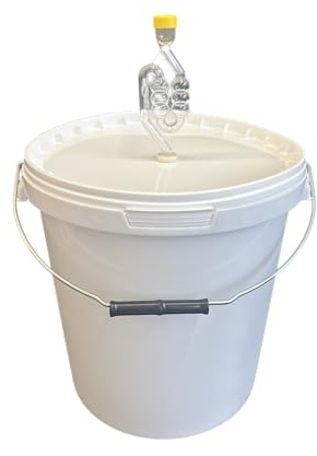 SILPLAST Fermenteringsbehållare 15 l fermenteringsbehållare med jäsrör lock tätningsgummi jäskorg hink hink för öl vin eller nät livsmedelssäker trädgårdsballong perfekt för hobbybryggare vit