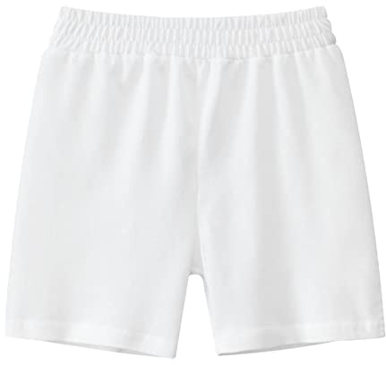Short pour enfant 2026 garçon Short uni Short décontracté Vêtements d'extérieur Mode pour enfants Vêtements Jogging Pantalon de jogging Pantalon de sport en coton, Blanc., 2-3 ans