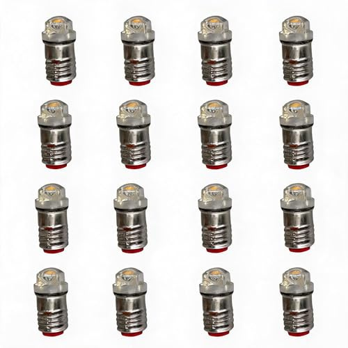 MEPXNHQLWEB Micro ampoule indicateur LED E5.5/E5, 16 paquets, 6V 12V 24V, basse tension, blanc chaud, Mini lampe for éclairage de modèle DIY