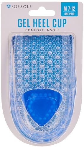 Sof Sole Men's Gel Heel Cup Shoe Insoles, Men's Size 7-12