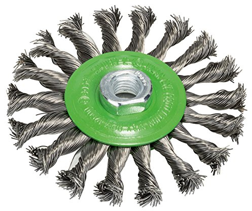 Bosch 1x PRO Stainless Steel Longlife Scheibenbürste, gezopfter Draht für kleine Winkelschleifer und M14-Gewinde (für Nichteisenmetalle, Stahl, Ø 115 mm, Professional Zubehör Kleiner Winkelschleifer)