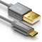 deleyCON Micro USB Kabel 2m Nylon + Metallstecker - Ladekabel Datenkabel Schnellladekabel - Smartphone Tablet PC Laptop Notebook - Grau