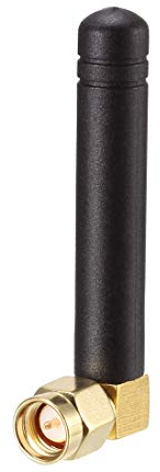 sourcing map Antena WiFi 2dBi Omnidireccional Doble Banda Conector Codo Ángulo Recto Macho RP-SMA/SMA 2,4/5.8GHz con Antena Bluetooth/Zigbee High School Secundaria Masculina