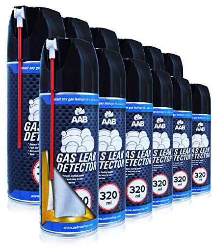 AABCOOLING Gas Leak Detector 320ml - Värdepaket - 12 st - Brännbar Gasmätare, Bärbara Gasdetektorsniffer, Gasanalysatormätare, Naturgasläckare Detektor, Kan Upptäcka Luft eller Gaser, Läcksökare