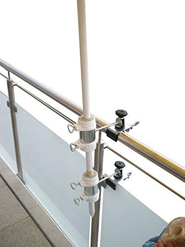 Sonnenschirmhalter - Abstandshalter für Balkongeländer - Vertikale - schräge und horizontale Befestigung für diverse Anwendungen - Modell BALCONA-S (Ø ?? ??) - Made in Germany & Langzeit Garantie